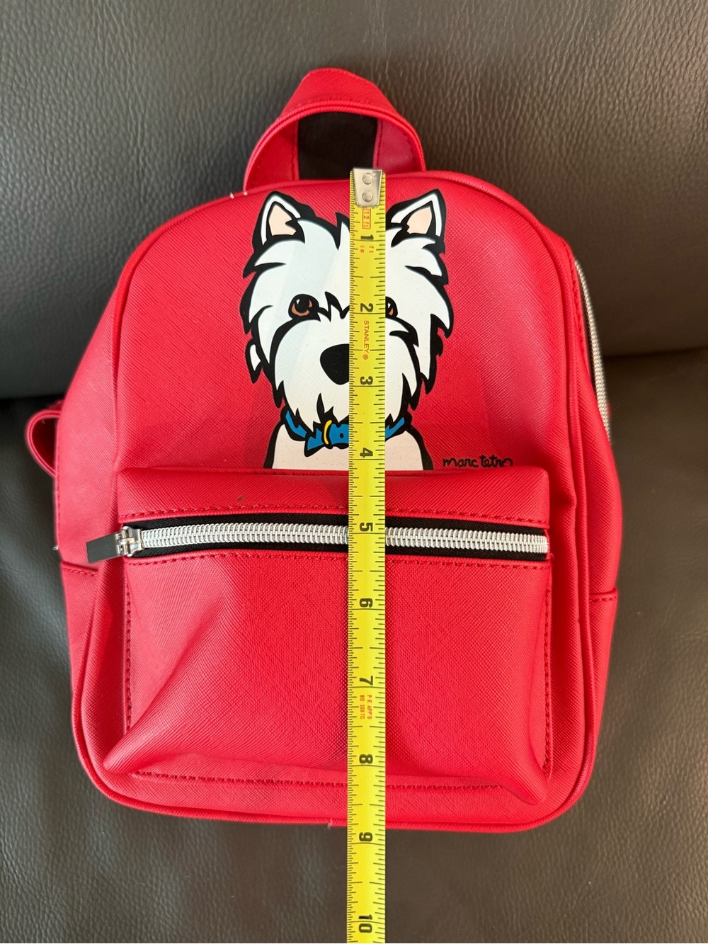 NWT Marc Tetro Westie Dog White Terrier Dog Backpack Red - Picture 5 of 6